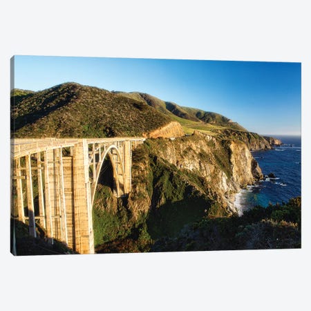 Panoramic View of Big Sur Coast at the Bixby Creek Bridge, California Canvas Print #GOZ146} by George Oze Canvas Print