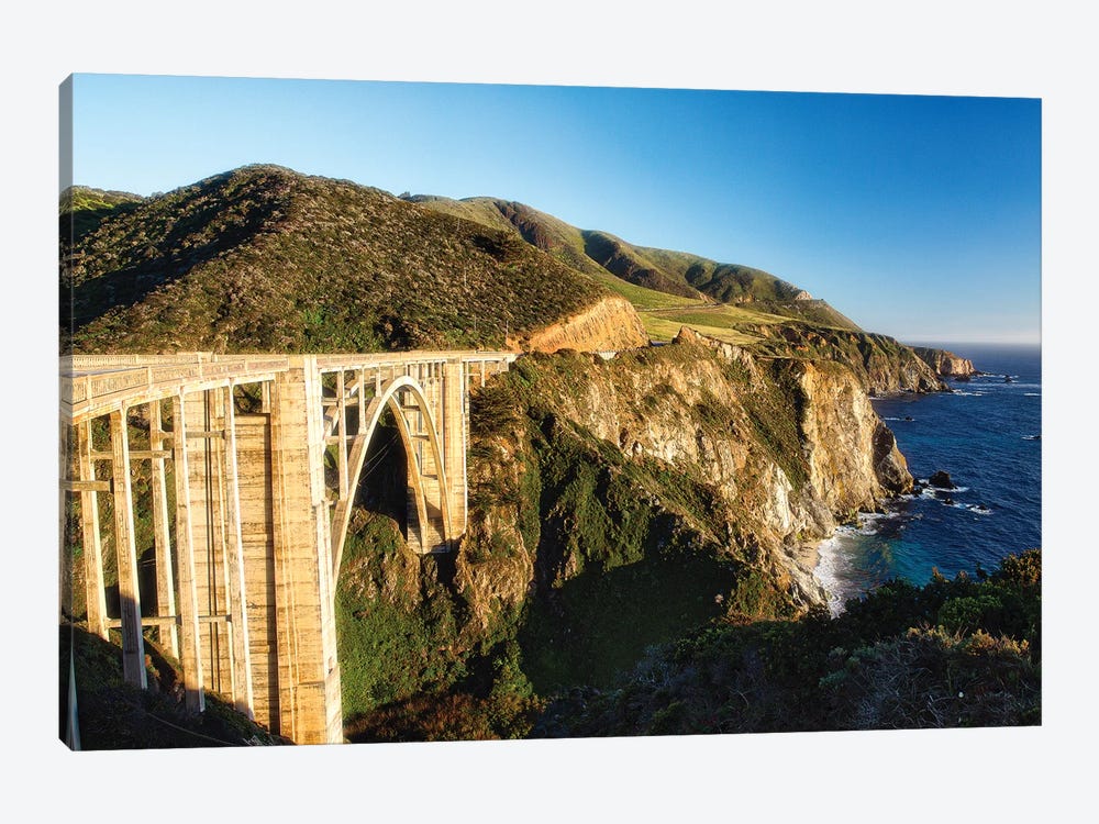 Panoramic View of Big Sur Coast at the Bixby Creek Bridge, California by George Oze 1-piece Canvas Artwork