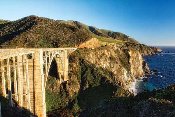 Big Sur: Panoramic View of Big Sur Coast at the Bixby Creek Bridge, California by George Oze