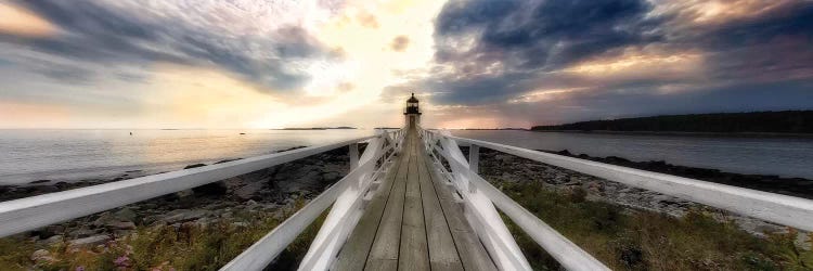 Panoramic View of the the Marshall Point Lighthouse at Sunset, Maine