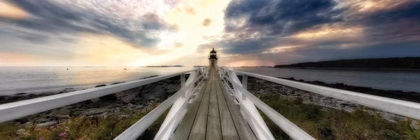 Maine: Panoramic View of the the Marshall Point Lighthouse at Sunset, Maine by George Oze