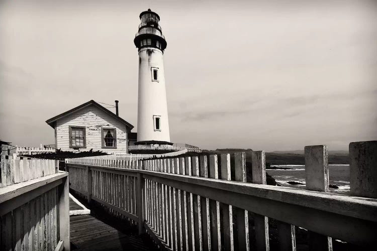 Pigeon Point Lighthouse with Fenced Walkway, San Mateo County, California, USA