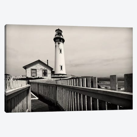 Pigeon Point Lighthouse with Fenced Walkway, San Mateo County, California, USA Canvas Print #GOZ151} by George Oze Canvas Art Print