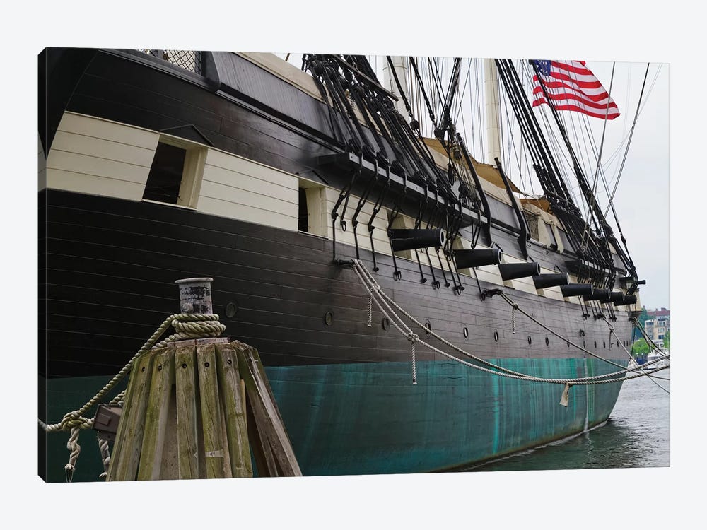Port Side Close Up View of the USS Constellation Warship, Baltimore Harbor, Maryland by George Oze 1-piece Canvas Art