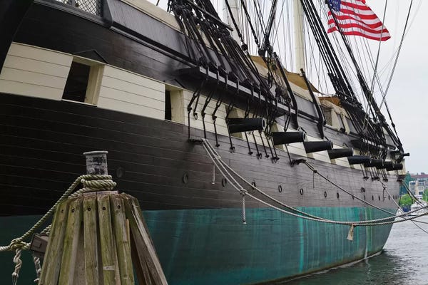George Oze: Port Side Close Up View of the USS Constellation Warship, Baltimore Harbor, Maryland by George Oze