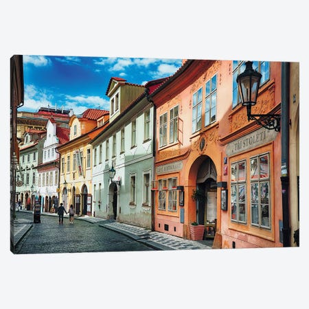 Quaint Cobblestone Misenska Street in Prague Canvas Print #GOZ157} by George Oze Canvas Art