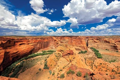 Red Sandstone Canyon, Canyon De Chelly, Arizona by George Oze canvas print