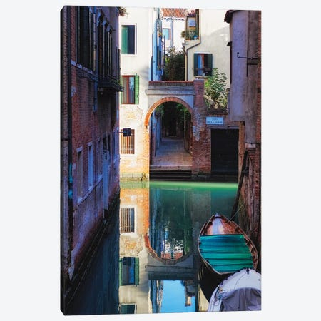 Reflection in a Canal, Venice, Italy Canvas Print #GOZ167} by George Oze Art Print
