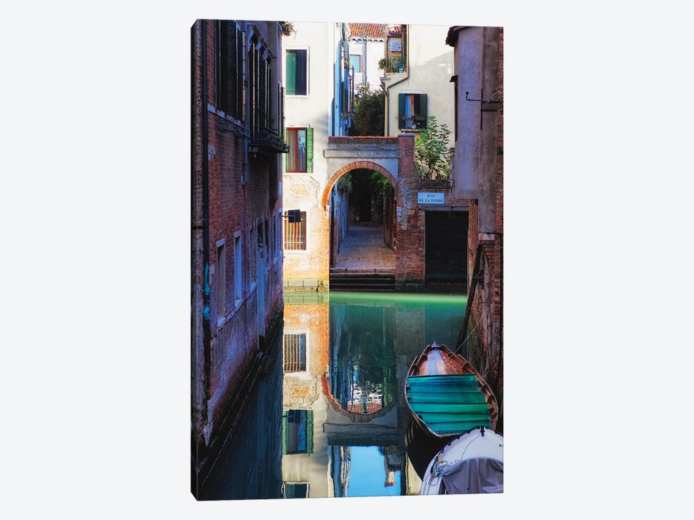 Reflection in a Canal, Venice, Italy by George Oze 1-piece Canvas Print