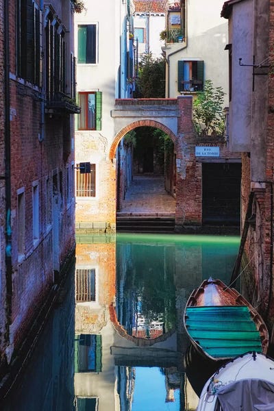 George Oze: Reflection in a Canal, Venice, Italy by George Oze