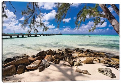 Rum Point Jetty as Viewed from the Shore, Cayman Islands Canvas Art Print - Nautical Art