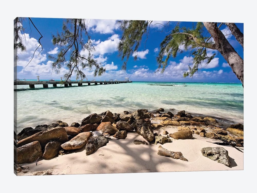 Rum Point Jetty as Viewed from the Shore, Cayman Islands by George Oze 1-piece Canvas Art Print