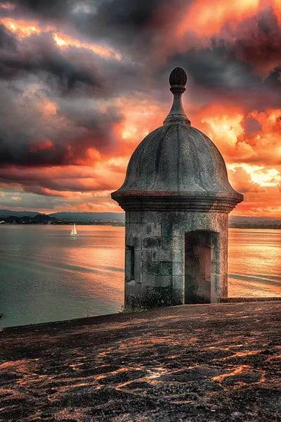 Puerto Rico: San Juan Bay Sunset with a Sentry Post by George Oze