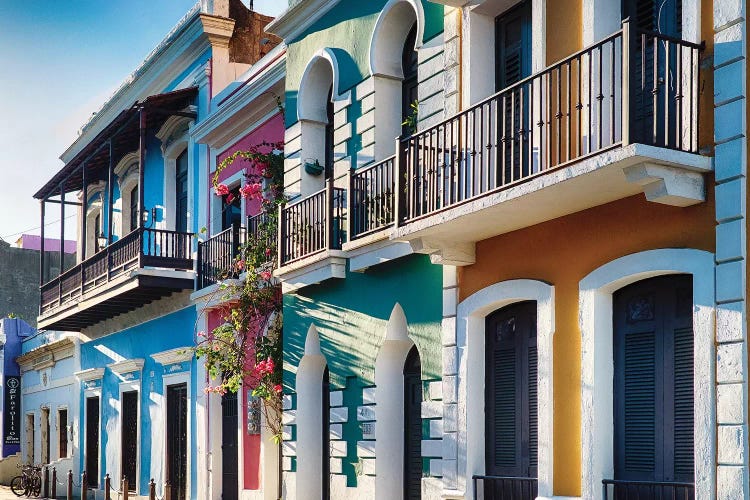 Spanish Colonial and Moorish Style Houses In Old San Juan, Puerto Rico