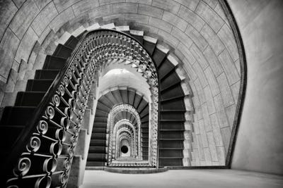 Staircase Perspective by George Oze metal wall art