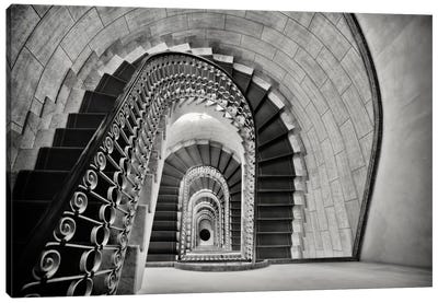 Staircase Perspective Canvas Art Print - Stairs & Staircases