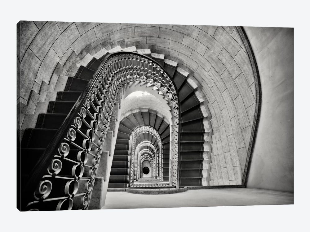 Staircase Perspective by George Oze 1-piece Canvas Print