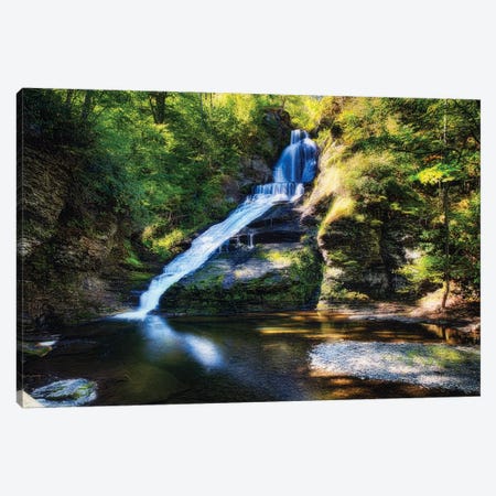 Summer View of the Dingmans Fall, Pennsylvania Canvas Print #GOZ195} by George Oze Canvas Art