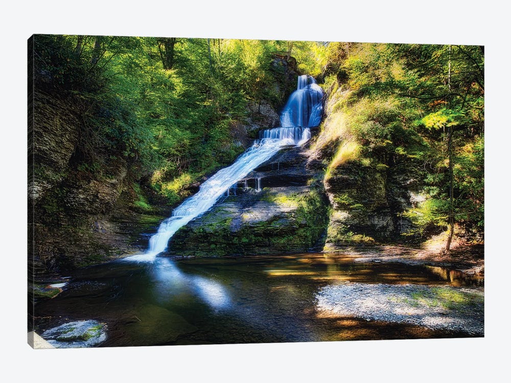 Summer View of the Dingmans Fall, Pennsylvania by George Oze 1-piece Canvas Art