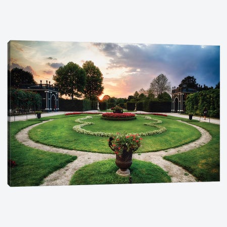 Sunset View of a Garden with Pavilions, Schonbrunn Palace, Vienna, Austria Canvas Print #GOZ198} by George Oze Art Print