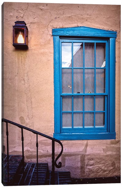 Blue Window, Santa Fe, New Mexico Canvas Art Print - George Oze