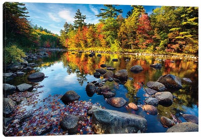 Swift River Fall Foliage Reflections Canvas Art Print - George Oze