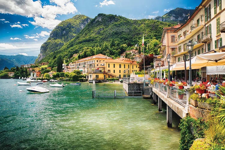 Terrace Overlooking Lake Como, Menaggio, Lombardy. Italy