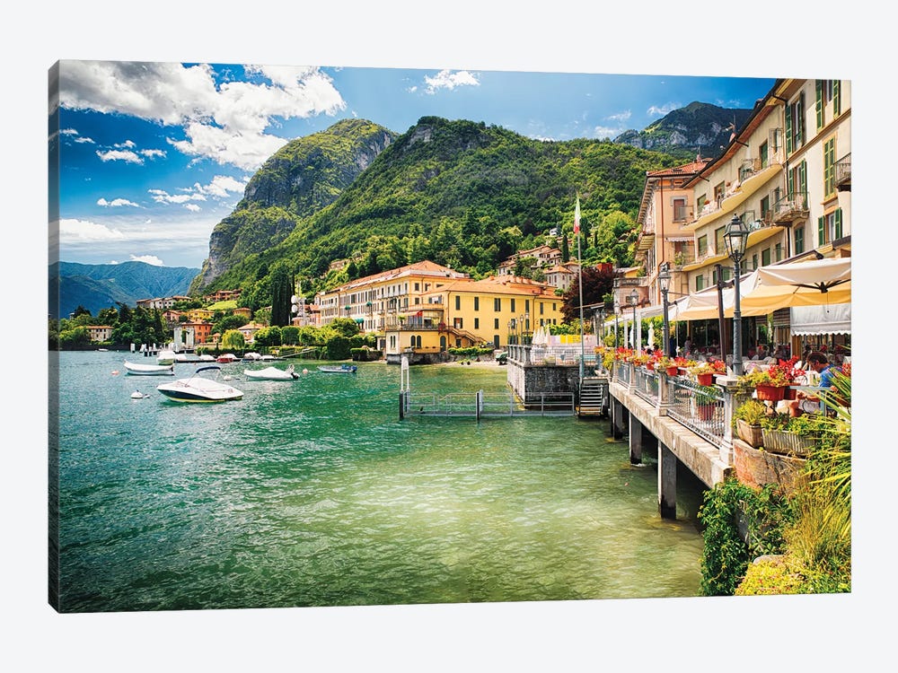 Terrace Overlooking Lake Como, Menaggio, Lombardy. Italy by George Oze 1-piece Canvas Artwork