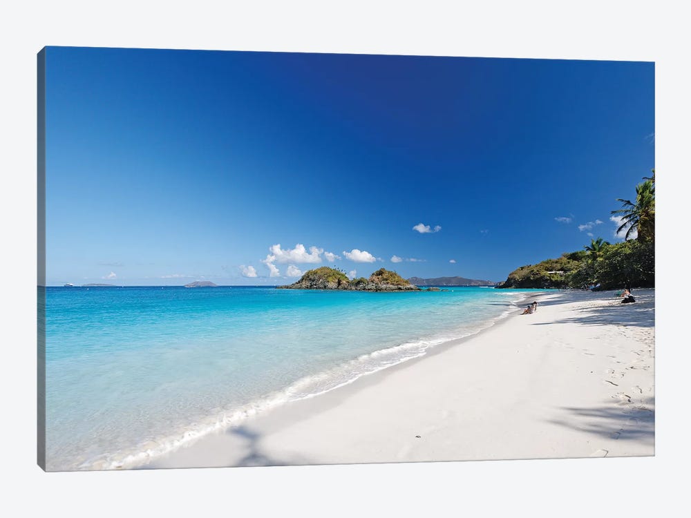 Turquoise Waters of a White Sand Beach, Trunk Bay,St John, US Virgin Islands by George Oze 1-piece Canvas Print