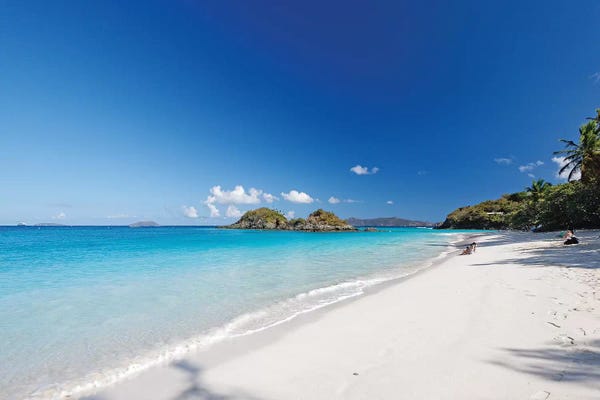 George Oze: Turquoise Waters of a White Sand Beach, Trunk Bay,St John, US Virgin Islands by George Oze
