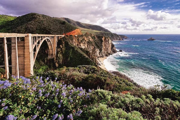 Big Sur: View Of The Bixby Creek Bridge Big Sur California by George Oze