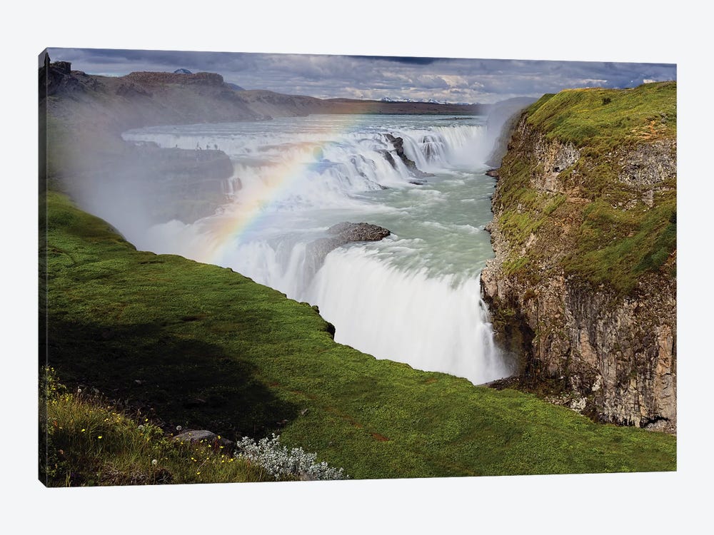 View of the Gulfoss Waterfall, Iceland by George Oze 1-piece Canvas Print