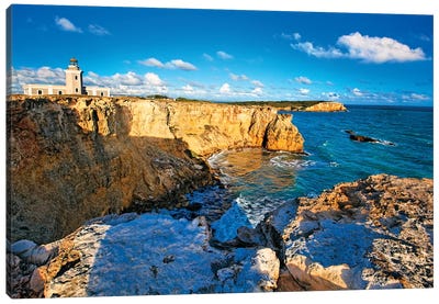 View of the Los Morillos Lighthouse, Cabo Rojo, Puerto Rico Canvas Art Print - George Oze