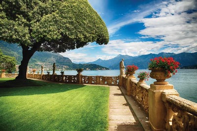 Villa Terrace at Lake Como, Lombardy, Italy by George Oze framed wall art
