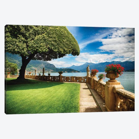 Villa Terrace at Lake Como, Lombardy, Italy Canvas Print #GOZ227} by George Oze Canvas Art
