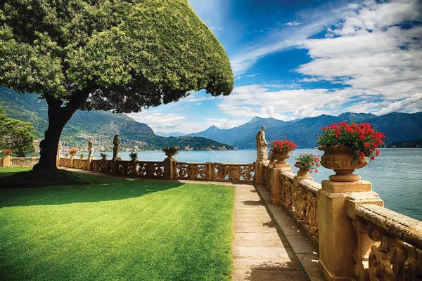 George Oze: Villa Terrace at Lake Como, Lombardy, Italy by George Oze