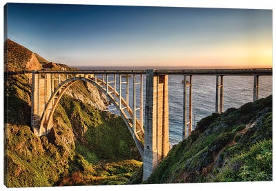 Bridge Over the Bixby Creek, Big Sur Coast, Highway One, California Canvas Art Print - George Oze