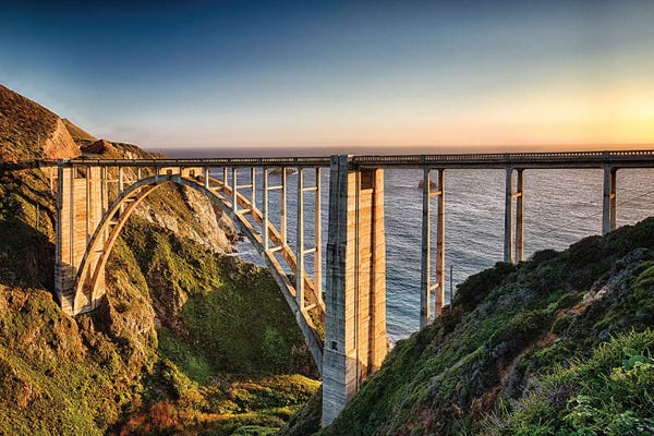 George Oze: Bridge Over the Bixby Creek, Big Sur Coast, Highway One, California by George Oze