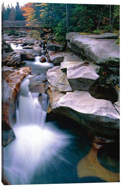 Waterfall on the Ammonoosuc River near Mount Washington, New Hampshire Canvas Art Print - Rock Art