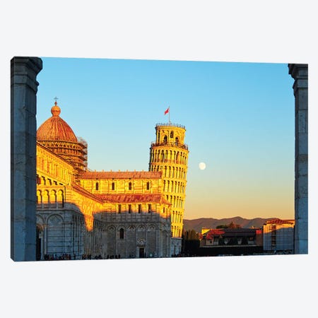 Church Sqaure Of Pisa With The Cathedral And Leaning, Tower, Tuscany, Italy Canvas Print #GOZ250} by George Oze Canvas Art