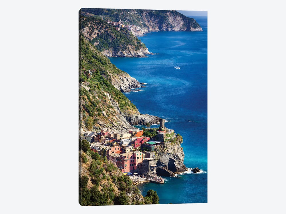 Cinque Terre Towns On The Cliffs, Vernazza And Corniglia, Liguria, Italy by George Oze 1-piece Canvas Artwork