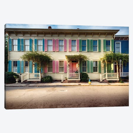 Colorful Historic Houses, Savannah, Georgia Canvas Print #GOZ254} by George Oze Art Print