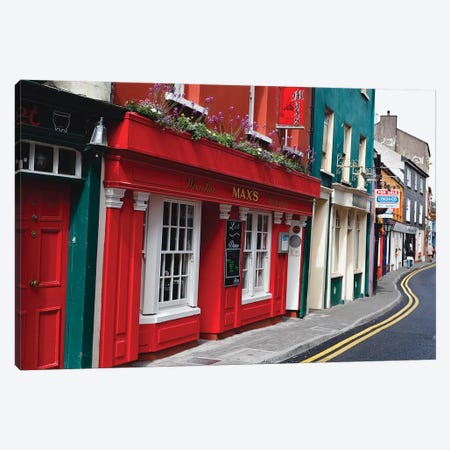 Colorful Narrow Street In Kinsale, County Cork, Republic Of Ireland Canvas Print #GOZ256} by George Oze Canvas Print