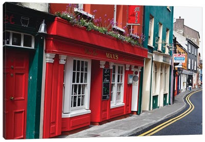 Colorful Narrow Street In Kinsale, County Cork, Republic Of Ireland Canvas Art Print - Ireland Art