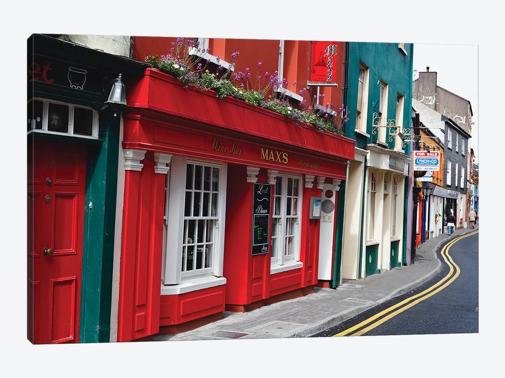 Colorful Narrow Street In Kinsale, County Cork, Republic Of Ireland by George Oze 1-piece Art Print