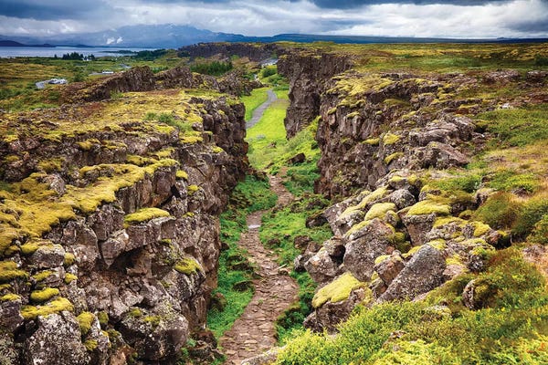 George Oze: Fault Line Separating America From Eurasia, Thingvellir, Iceland by George Oze