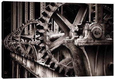 Gear Of A Sluice Gate On The Rhone River Canvas Art Print - George Oze