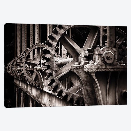 Gear Of A Sluice Gate On The Rhone River Canvas Print #GOZ260} by George Oze Canvas Art Print