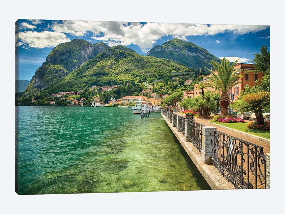 Lakeshore Promenade View, Menaggio, Lake Como, Lombardy, Italy by George Oze 1-piece Art Print