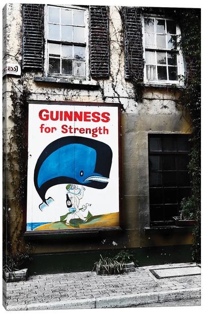 Old Guiness Sign On A House, Kinsale, Coubty Cork, Republic Of Ireland Canvas Art Print